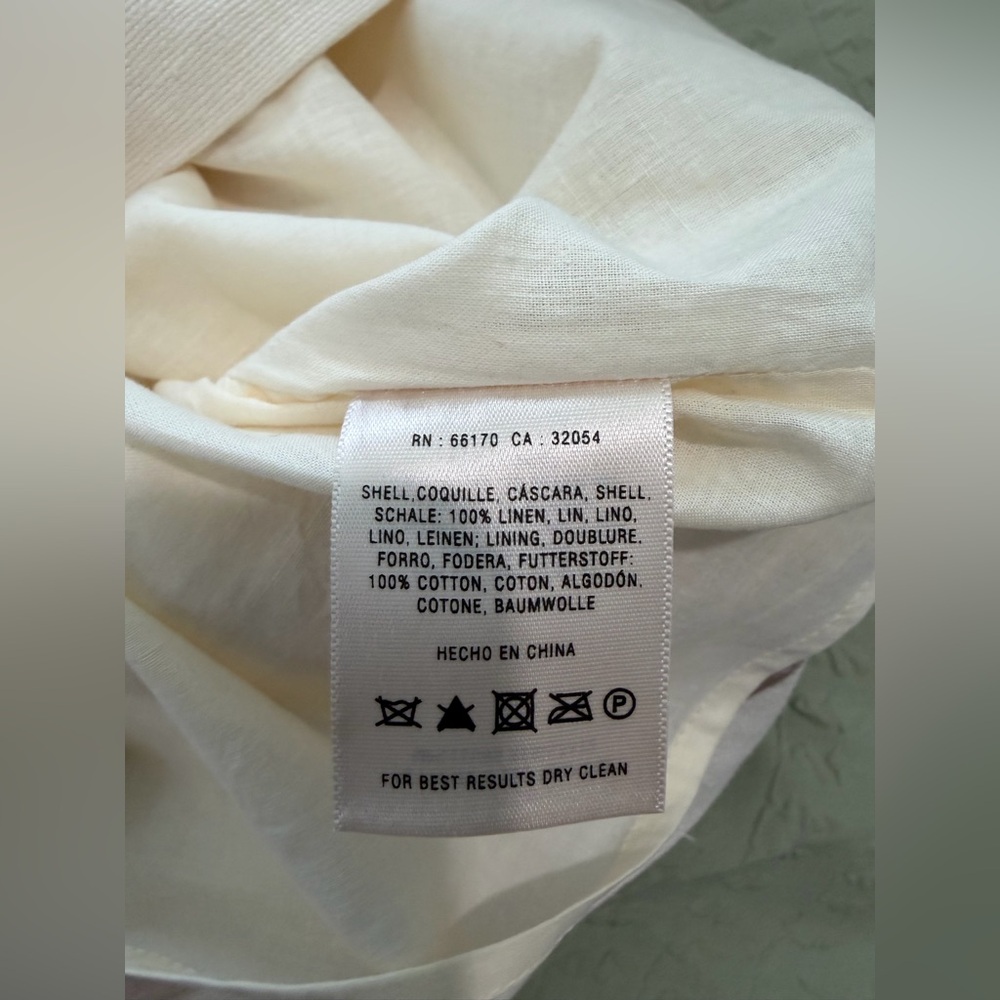 Anthropologie Moulinette Soeurs Bonsai Breeze Linen Leaf Ivory Skirt Size 0 - Picture 7 of 10